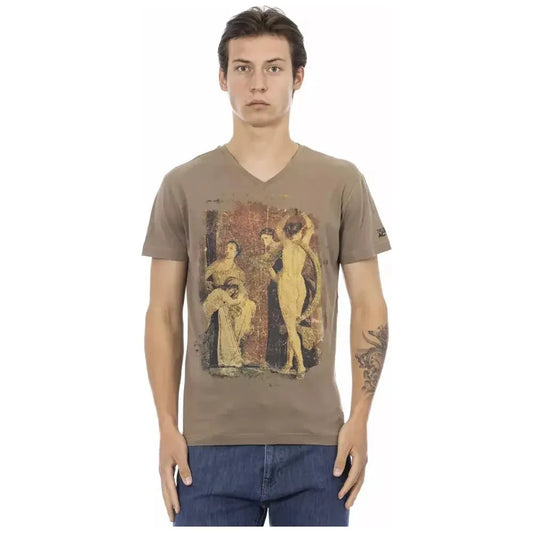 Trussardi Action Brown Cotton Men T-Shirt