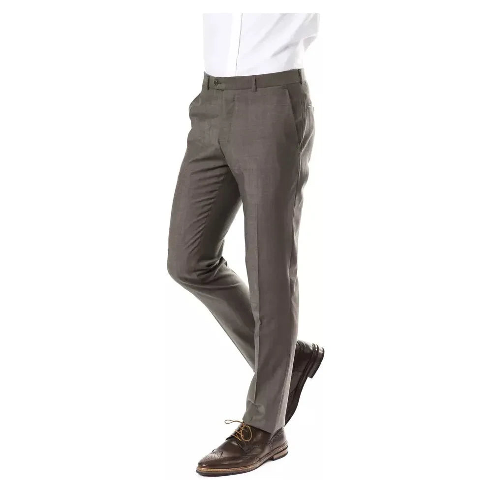 Uominitaliani Gray Wool Mens Suit Pant