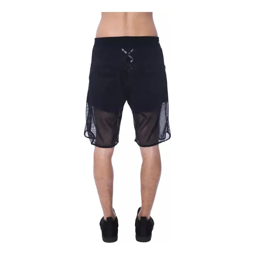 Nicolo Tonetto Black Polyester Men Short 1728,67345744032,Black,Clothing,L,M,Men,Men - Clothing,New with tags,Nicolo Tonetto,S,Shorts - Clothing,Shorts - Men - Clothing,Shorts - Shorts - Clothing,Sportswear - Clothing,XL,XS