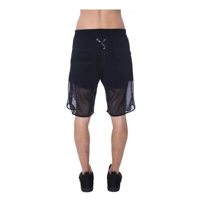 Nicolo Tonetto Black Polyester Men Short 1728,67345744032,Black,Clothing,L,M,Men,Men - Clothing,New with tags,Nicolo Tonetto,S,Shorts - Clothing,Shorts - Men - Clothing,Shorts - Shorts - Clothing,Sportswear - Clothing,XL,XS