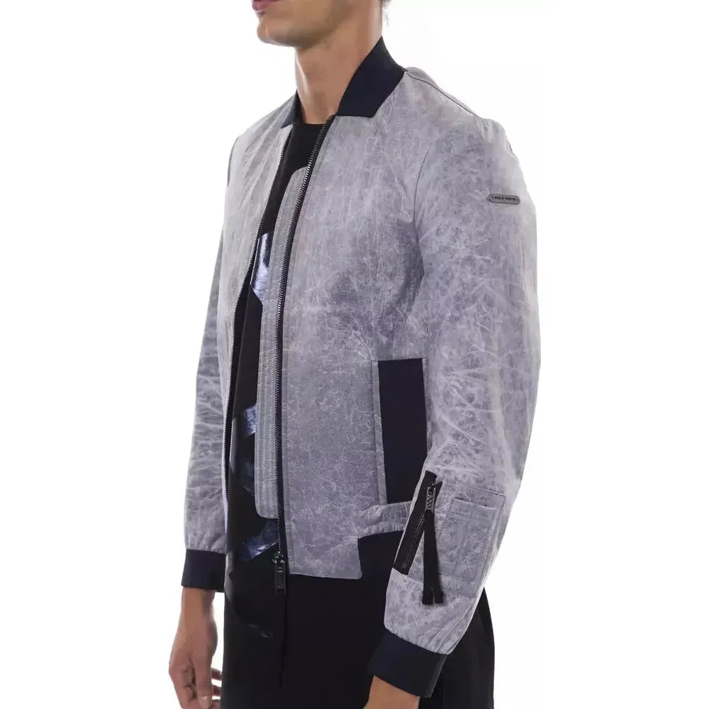 Nicolo Tonetto Gray Polyester Men Bomber Jacket Nicolo Tonetto