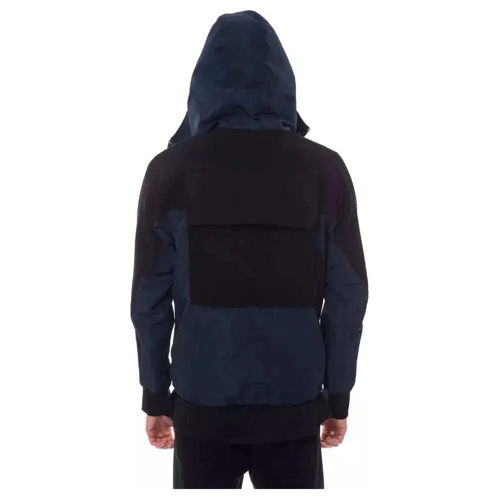 Nicolo Tonetto Black Wool Men Jacket with Hood and Pockets Nicolo Tonetto