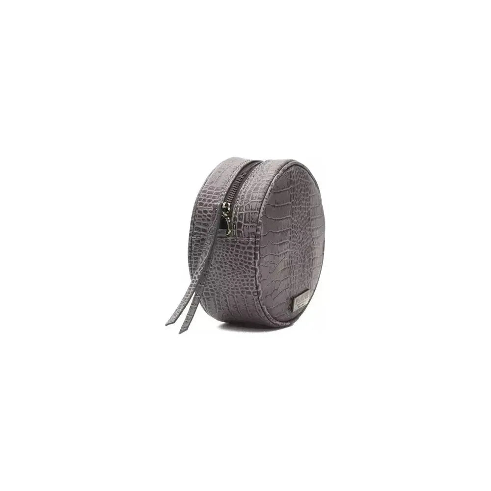 Pompei Donatella Gray Leather Women Crossbody Bag