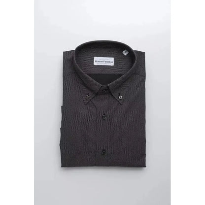 Robert Friedman Black Cotton Men's Shirt