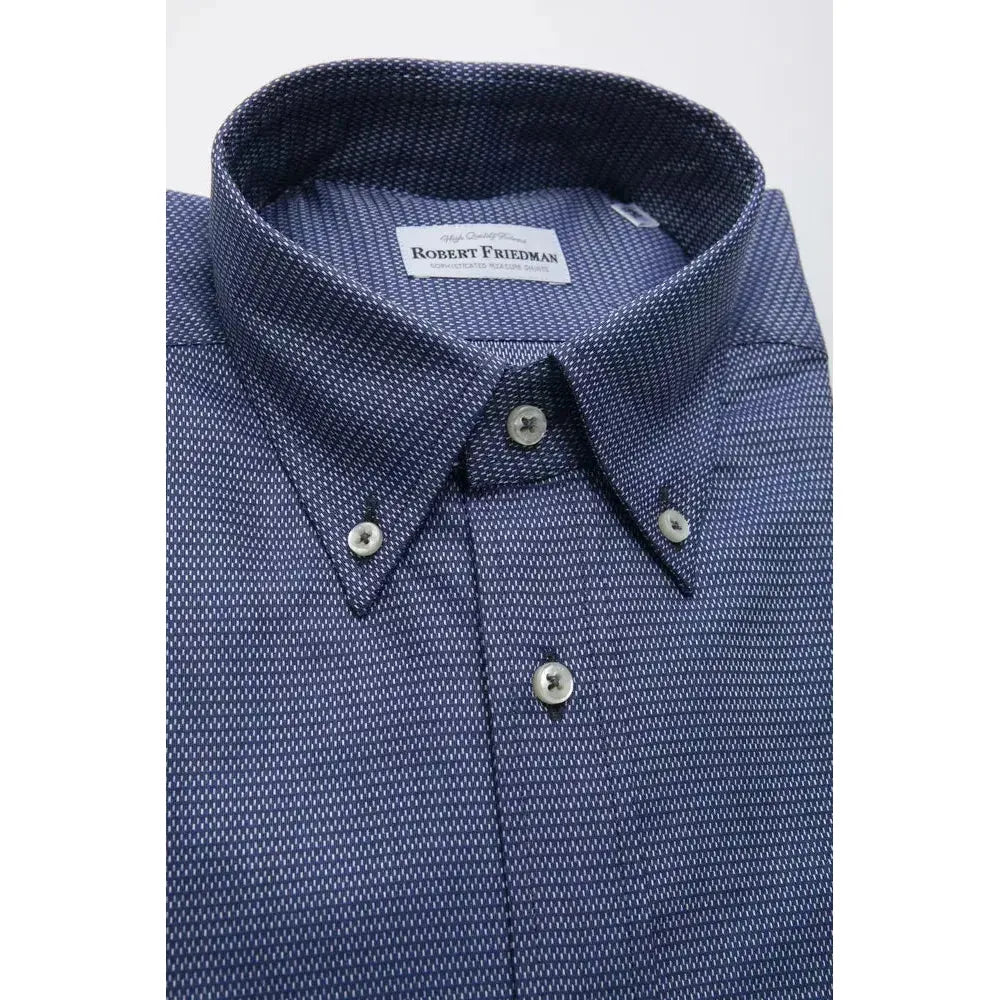 Robert Friedman Blue Cotton Men's Shirt