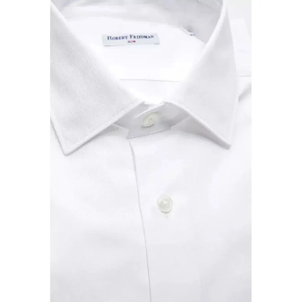 Robert Friedman White Cotton Men Shirt