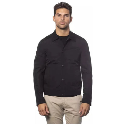 Verri Black Cotton Men Bomber Jacket