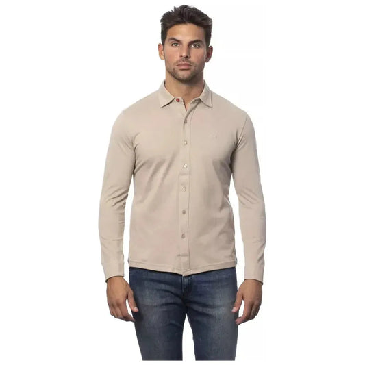 Verri Beige Cotton Men Shirt Verri