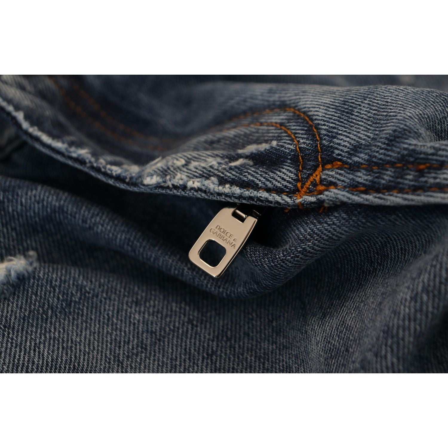 Dolce & Gabbana Blue Cotton Tattered Men Denim Jeans