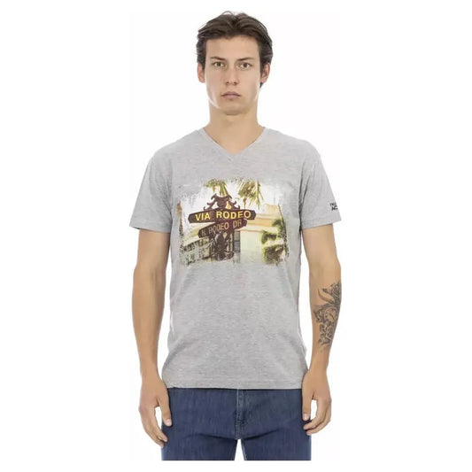 Trussardi Action Gray Cotton Men's T-Shirt Trussardi Action