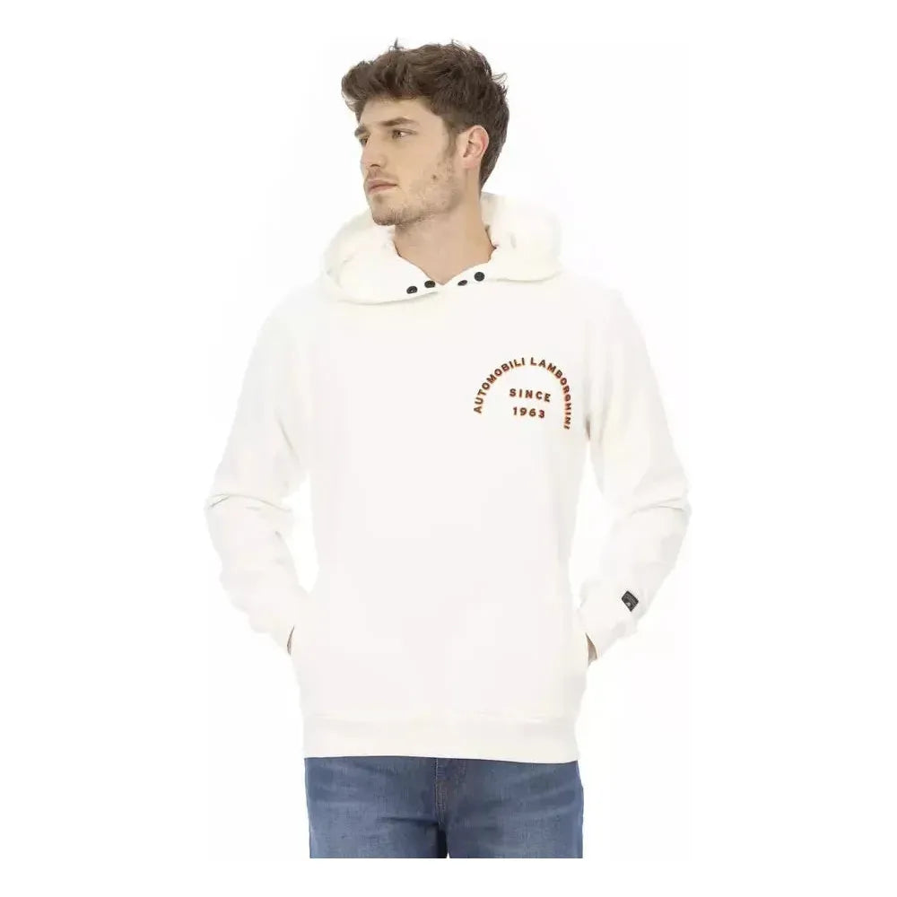 Automobili Lamborghini White Cotton Men Sweater