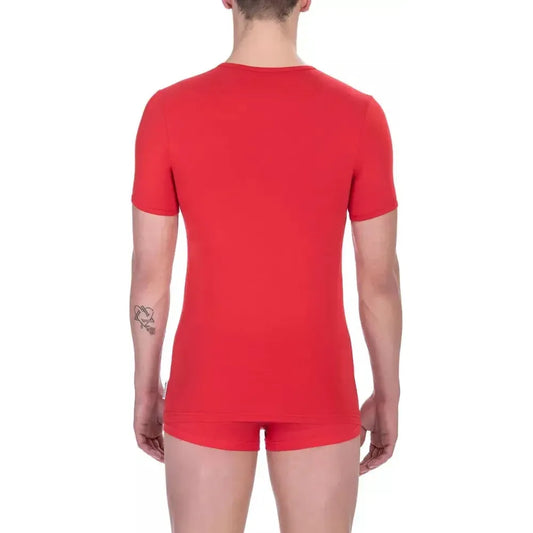 Bikkembergs Red Cotton Men T-Shirt Bikkembergs