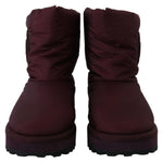 Dolce & Gabbana Elegant Bordeaux Mid Calf Boots Dolce & Gabbana Black
