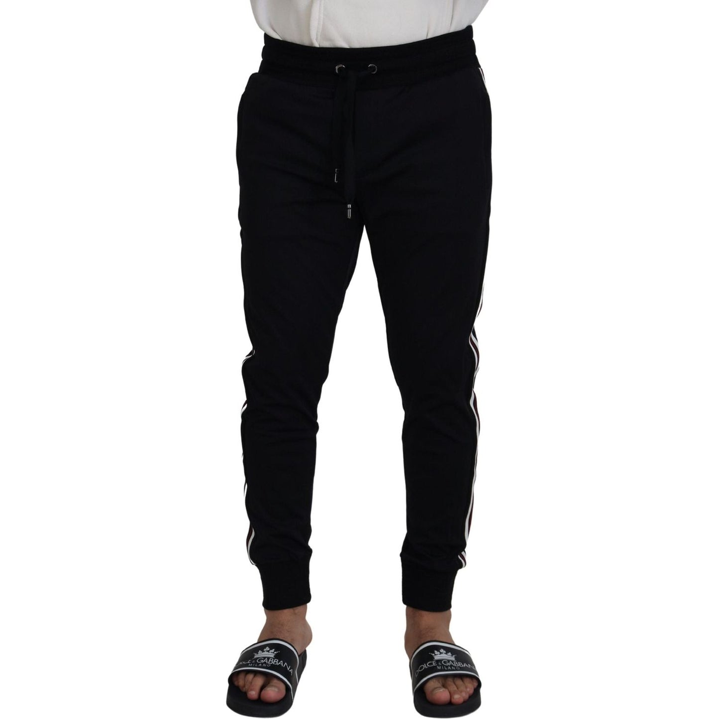 Dolce & Gabbana Black DG Print Mens Jogger Pants