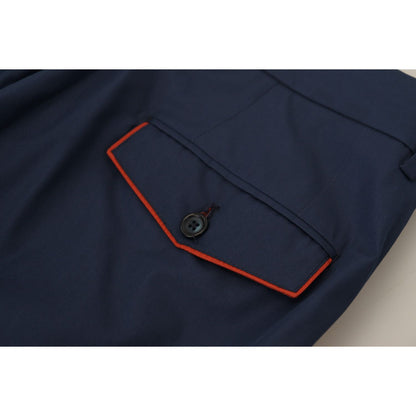 Dolce & Gabbana Blue Cotton Chino Formal Pants