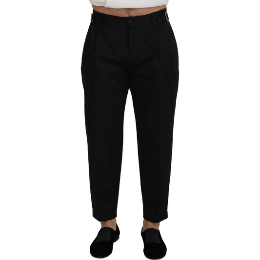 Dolce & Gabbana Black Cotton Chino Formal Pants