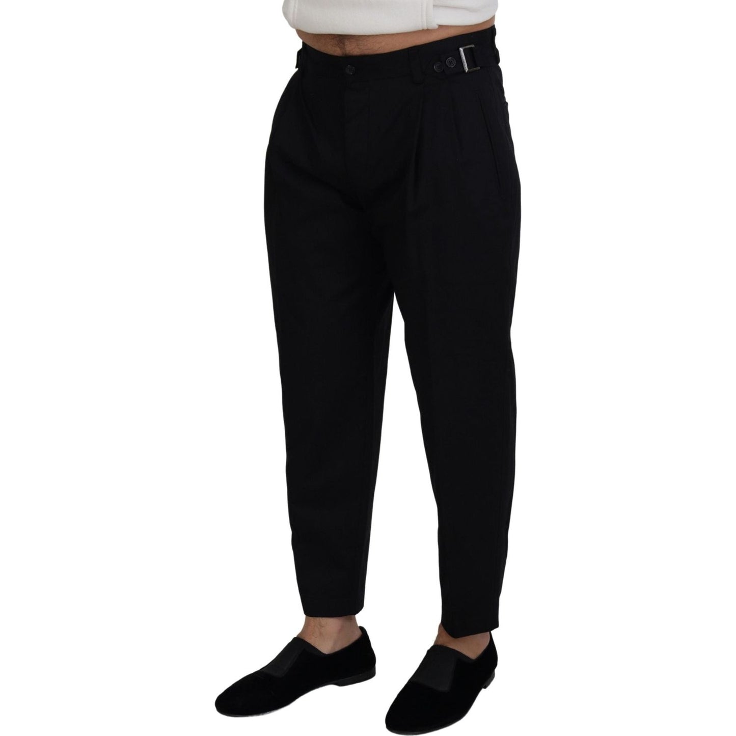 Dolce & Gabbana Black Cotton Chino Formal Pants