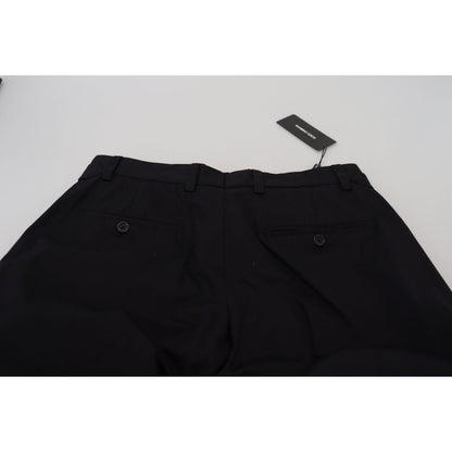Dolce & Gabbana Black Cotton Chino Formal Pants
