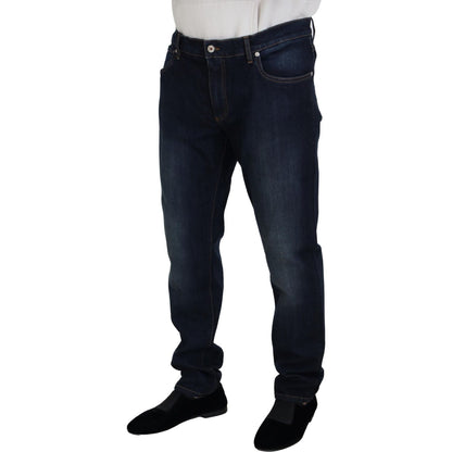 Dolce & Gabbana Blue Cotton Straight Fit Casual Denim Jeans