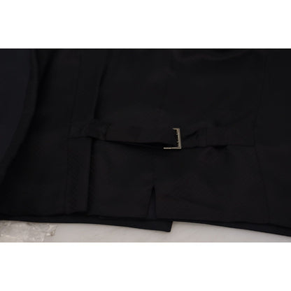 Dolce & Gabbana Black Wool Stretch Waistcoat Formal Vest