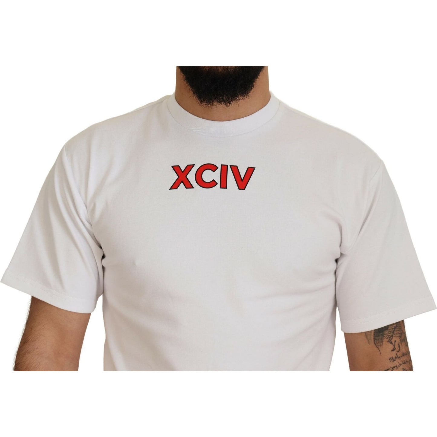 GCDS White Logo Print Cotton Short Sleeves T-shirt