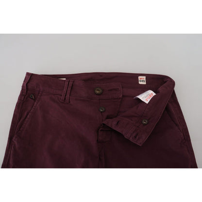 CYCLE Maroon Cotton Stretch Skinny Casual Men Pants