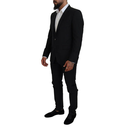 Dolce & Gabbana Black Single Breasted 2 Piece MARTINI Suit