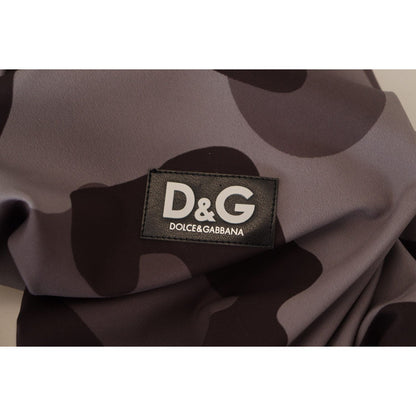 Dolce & Gabbana Gray Patterned Polyester Wetsuit Swimwear