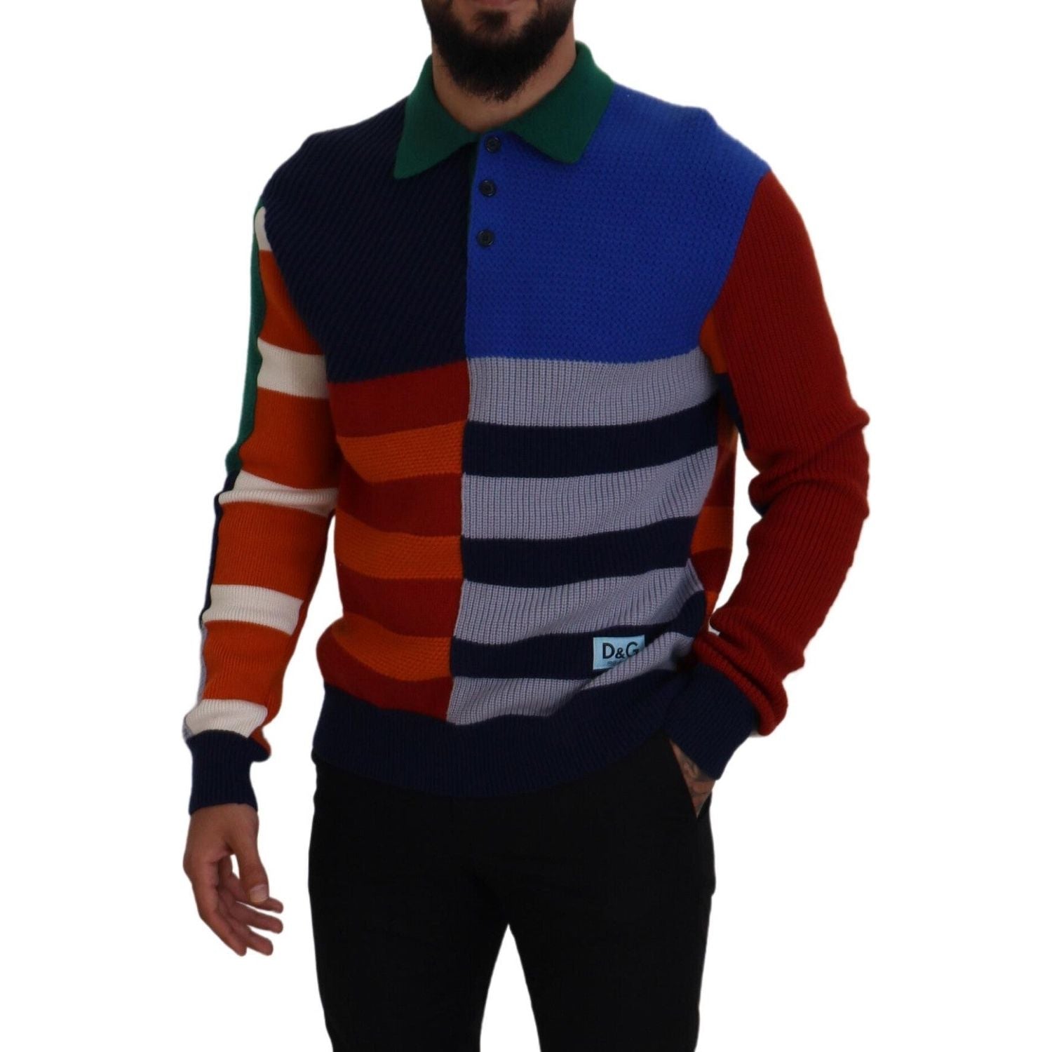 Dolce & Gabbana Multicolor Stripes Wool Pullover Sweater