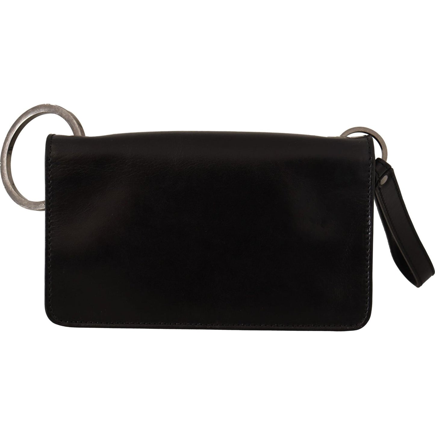 Dolce & Gabbana Black Leather Wristlet Mini Bag Card Bill Wallet