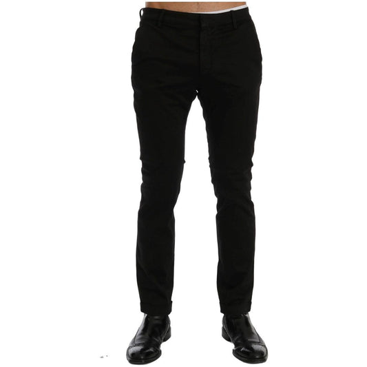 Costume National Chic Black Slim Fit Cotton Stretch Pants Jeans & Pants Costume National