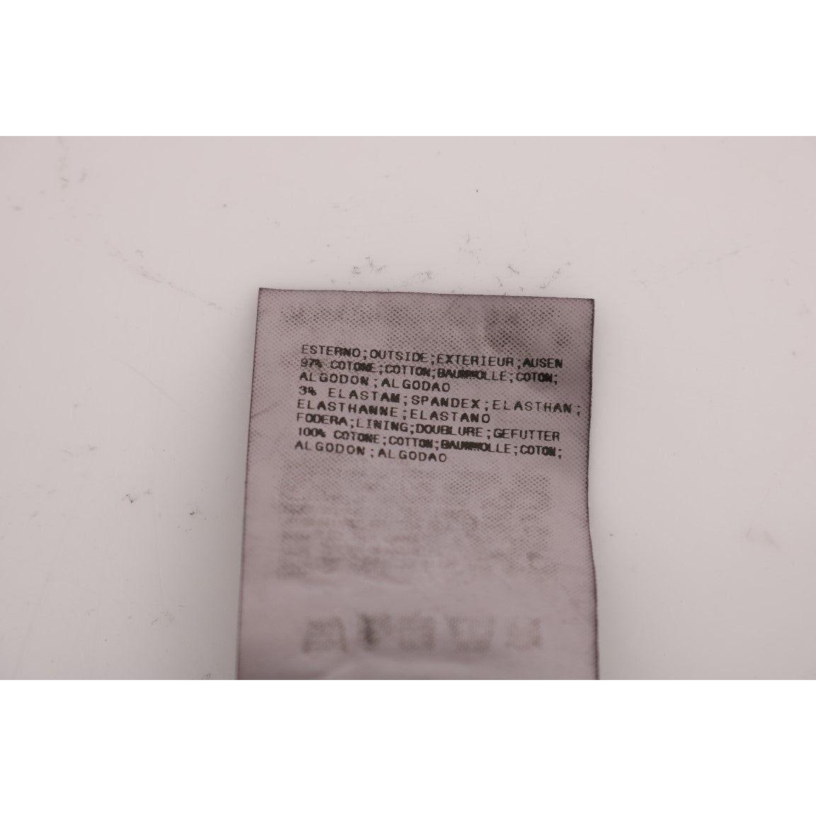 GF Ferre Black Cotton Stretch Chinos Pants