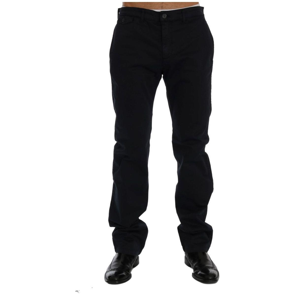 GF Ferre Blue Cotton Stretch Chinos Pants