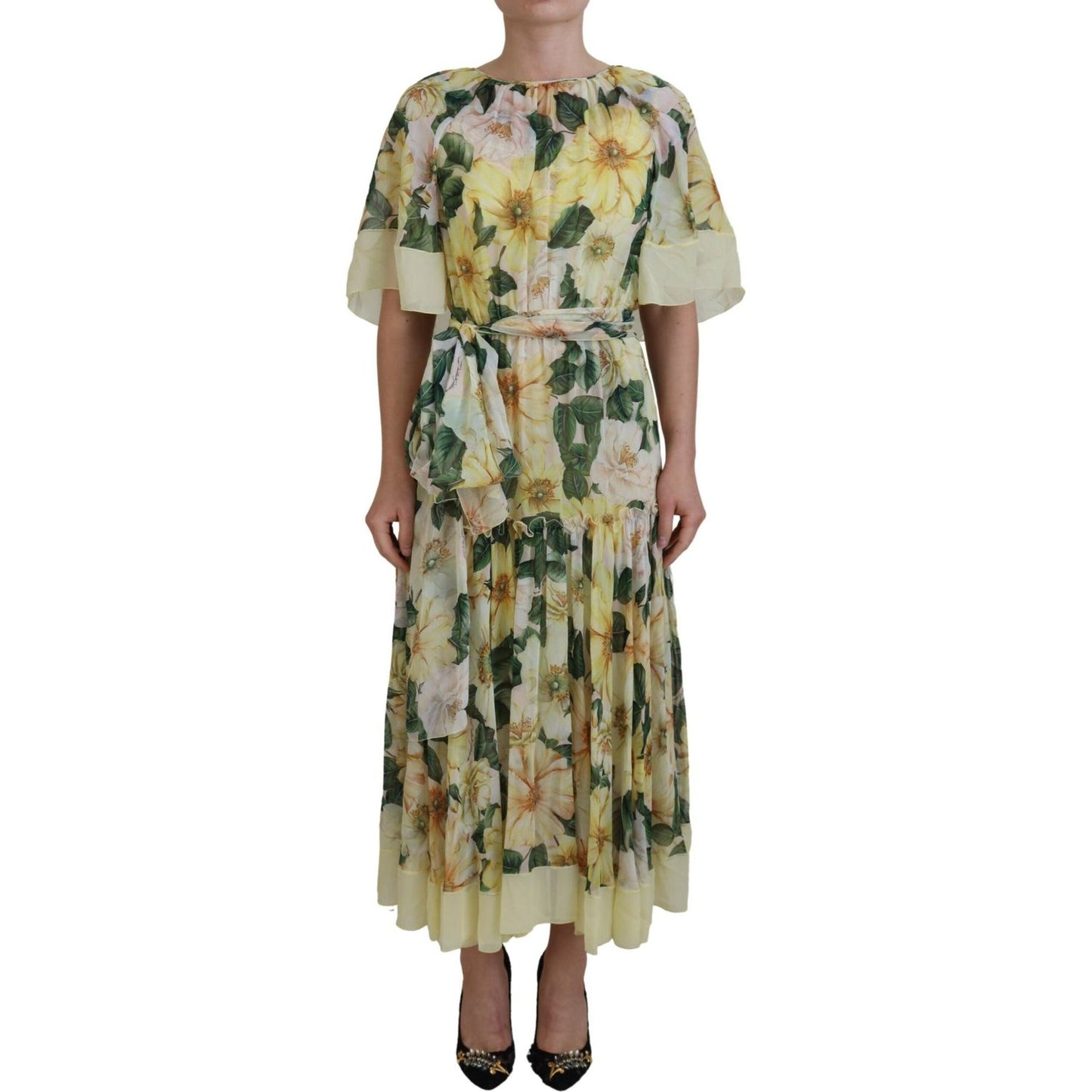 Dolce & Gabbana Multicolor Silk Floral Print Long Maxi Dress Dolce & Gabbana