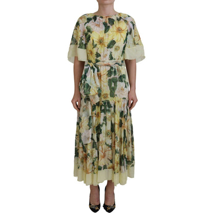 Dolce & Gabbana Multicolor Silk Floral Print Long Maxi Dress Dolce & Gabbana