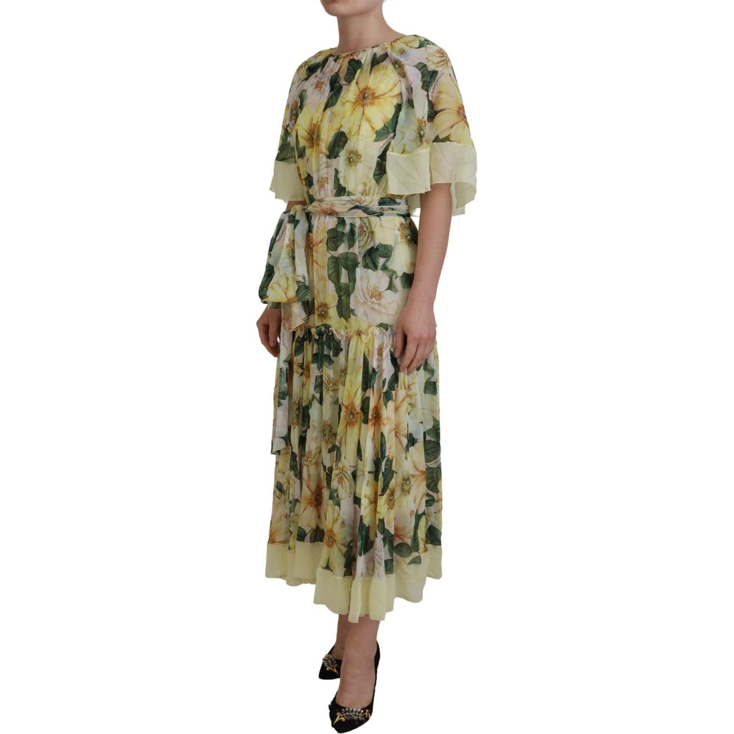 Dolce & Gabbana Multicolor Silk Floral Print Long Maxi Dress Dolce & Gabbana