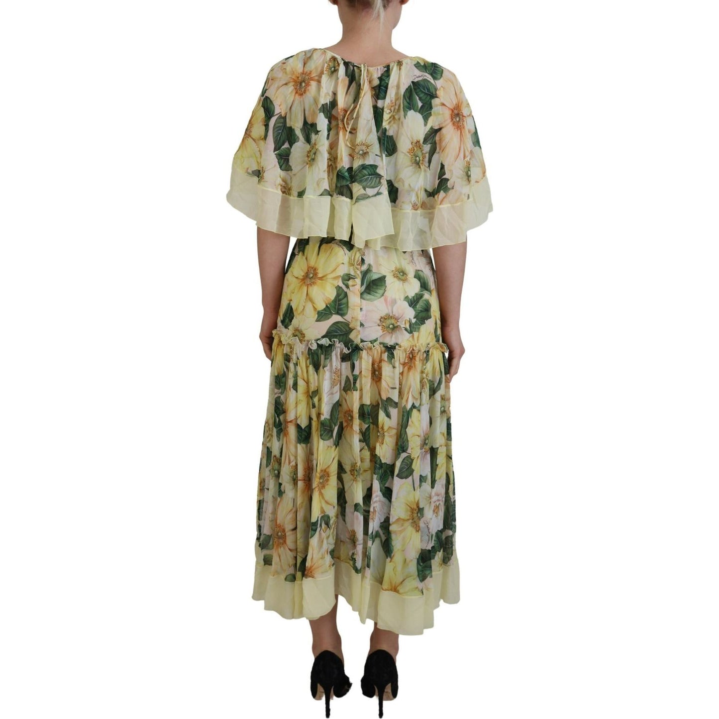 Dolce & Gabbana Multicolor Silk Floral Print Long Maxi Dress Dolce & Gabbana