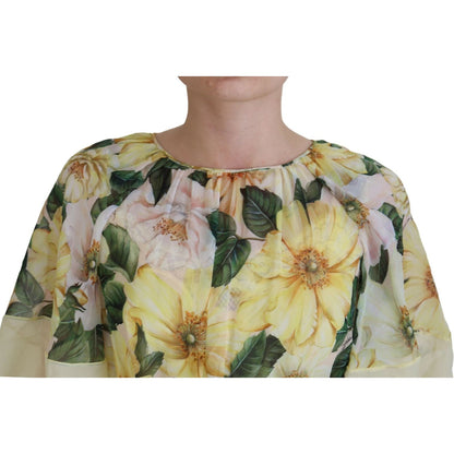 Dolce & Gabbana Multicolor Silk Floral Print Long Maxi Dress Dolce & Gabbana
