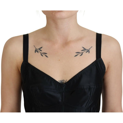 Dolce & Gabbana Black Fit Wool Stretch Sheath Mini Dress Dolce & Gabbana