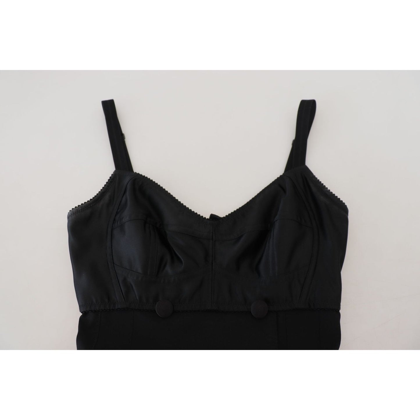 Dolce & Gabbana Black Fit Wool Stretch Sheath Mini Dress Dolce & Gabbana