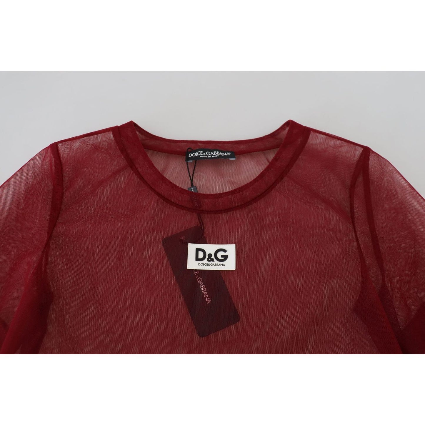 Dolce & Gabbana Maroon Nylon Two Layer Shift Mini Dress Dolce & Gabbana