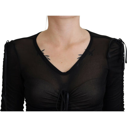 Dolce & Gabbana Black Viscose Bodycon Sheath Midi Dress Dolce & Gabbana