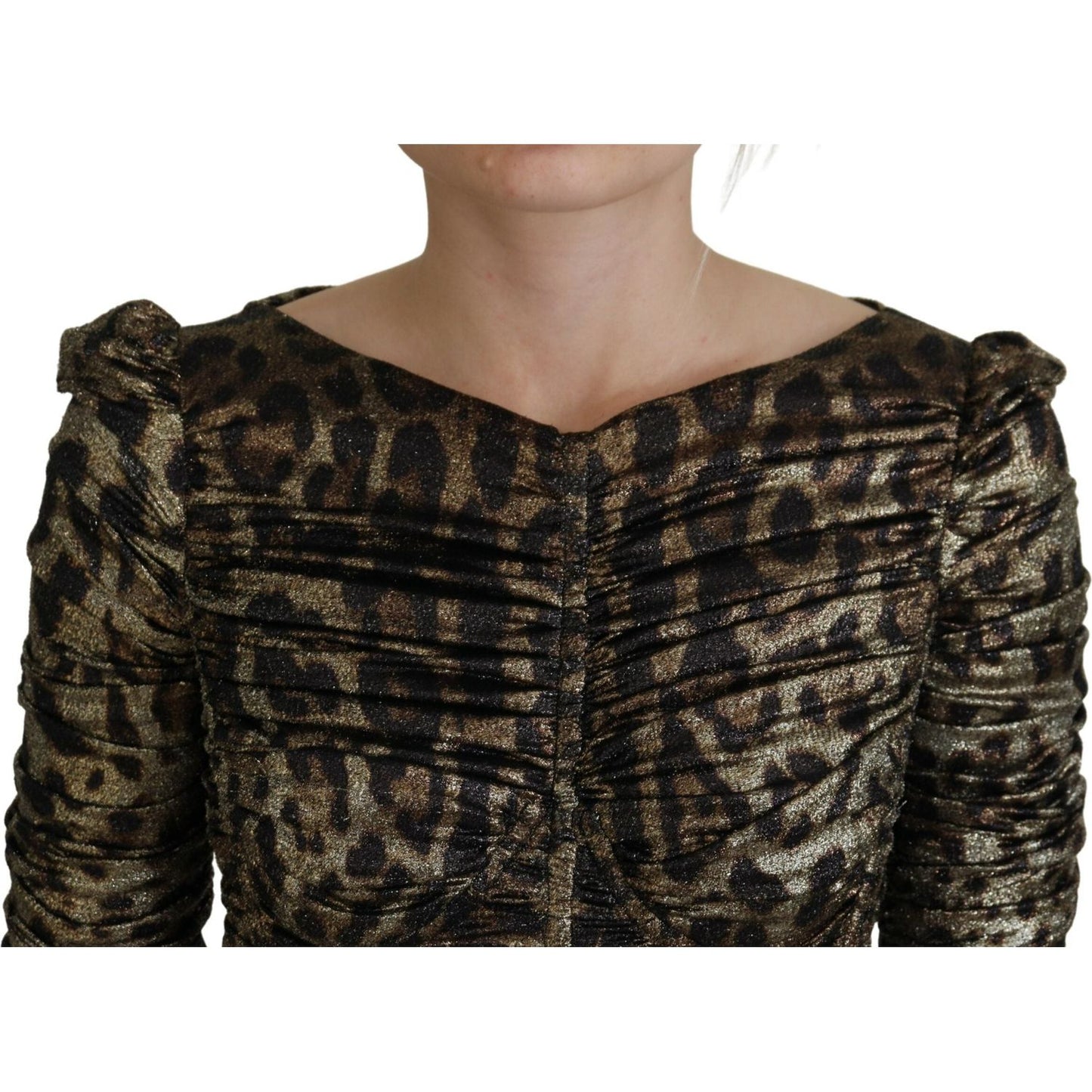 Dolce & Gabbana Multicolor Leopard Bodycon Sheath Midi Dress Dolce & Gabbana