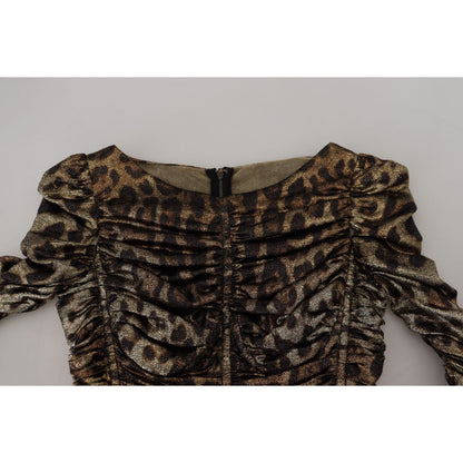 Dolce & Gabbana Multicolor Leopard Bodycon Sheath Midi Dress Dolce & Gabbana