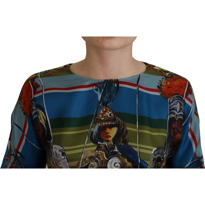 Dolce & Gabbana Multicolor Sicily Silk A-line Long Gown Dress Dolce & Gabbana