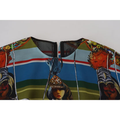 Dolce & Gabbana Multicolor Sicily Silk A-line Long Gown Dress Dolce & Gabbana