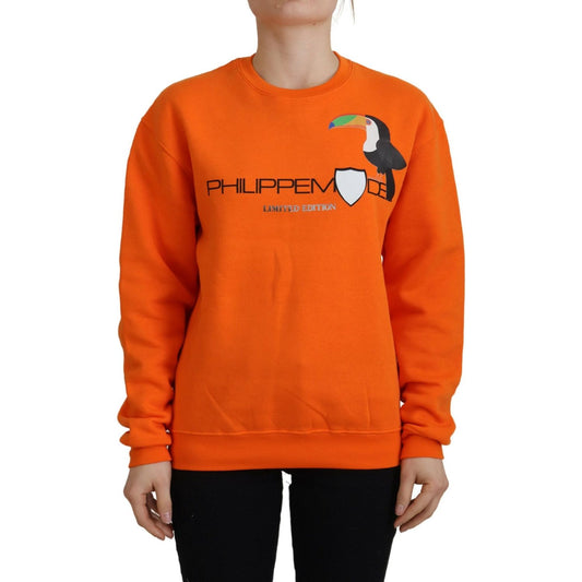 Philippe Model Chic Orange Printed Long Sleeve Pullover Sweater Philippe Model