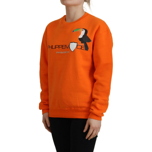 Philippe Model Chic Orange Printed Long Sleeve Pullover Sweater Philippe Model