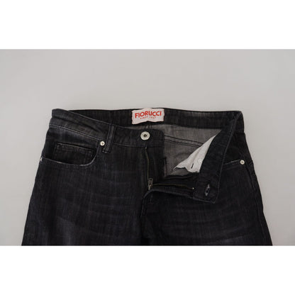 Fiorucci Black Cotton Low Waist Skinny Women Casual Jeans