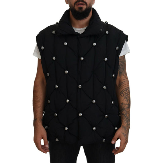 Dolce & Gabbana Black Sleeveless DG Metal Embellishment Jacket Dolce & Gabbana